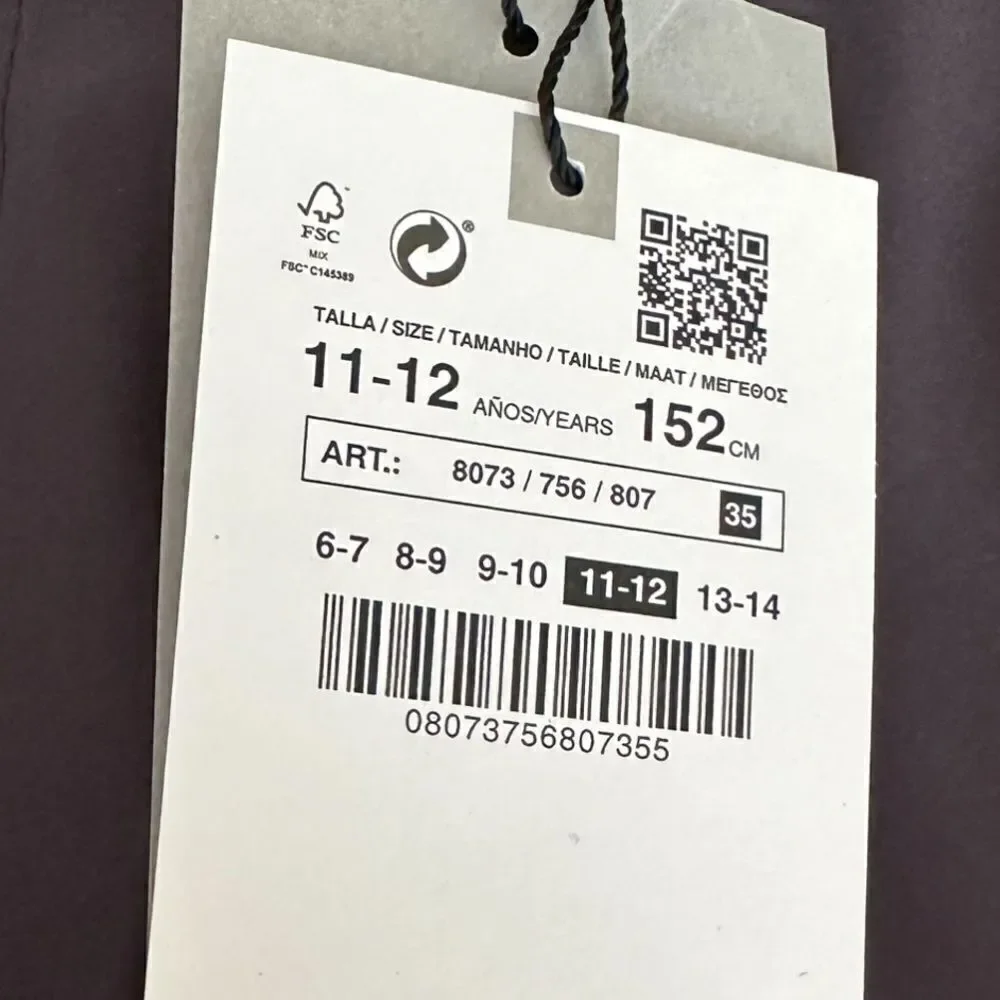 ZARA Kids | Anthracite Gray | WATERPROOF AND WINDPROOF SKI PANTS